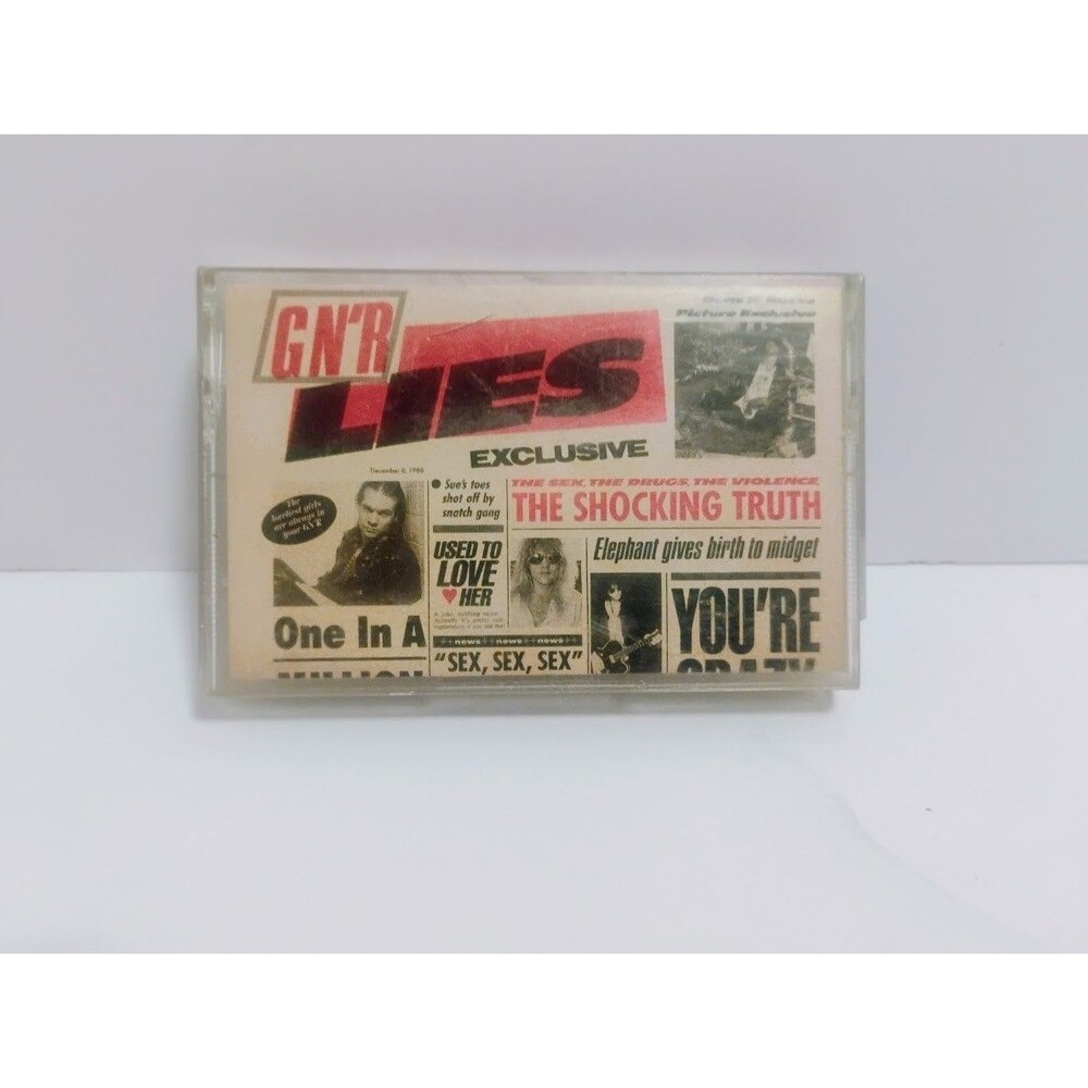 1988 GEFFEN RECORDS GUNS N’ ROSES LIES CASSETTE TAPE